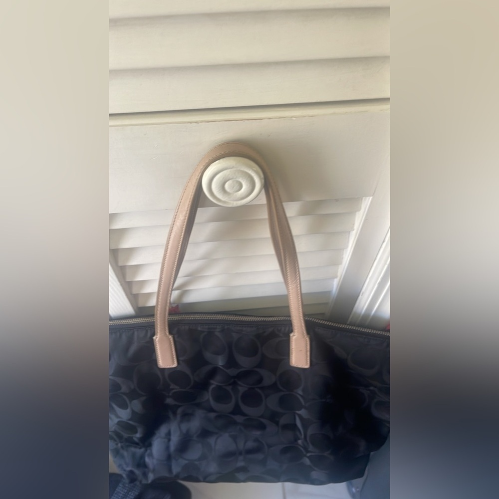 Coach Legacy Weeknd Signature Black Nylon East West Tote - Picture 6 of 12